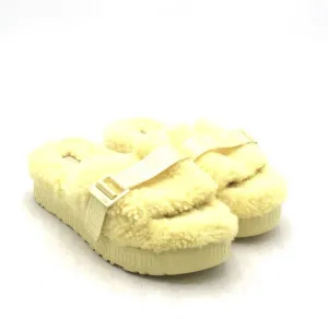 UGG Women's Yellow Open Toe Slip-On Slide Slippers - Size 9