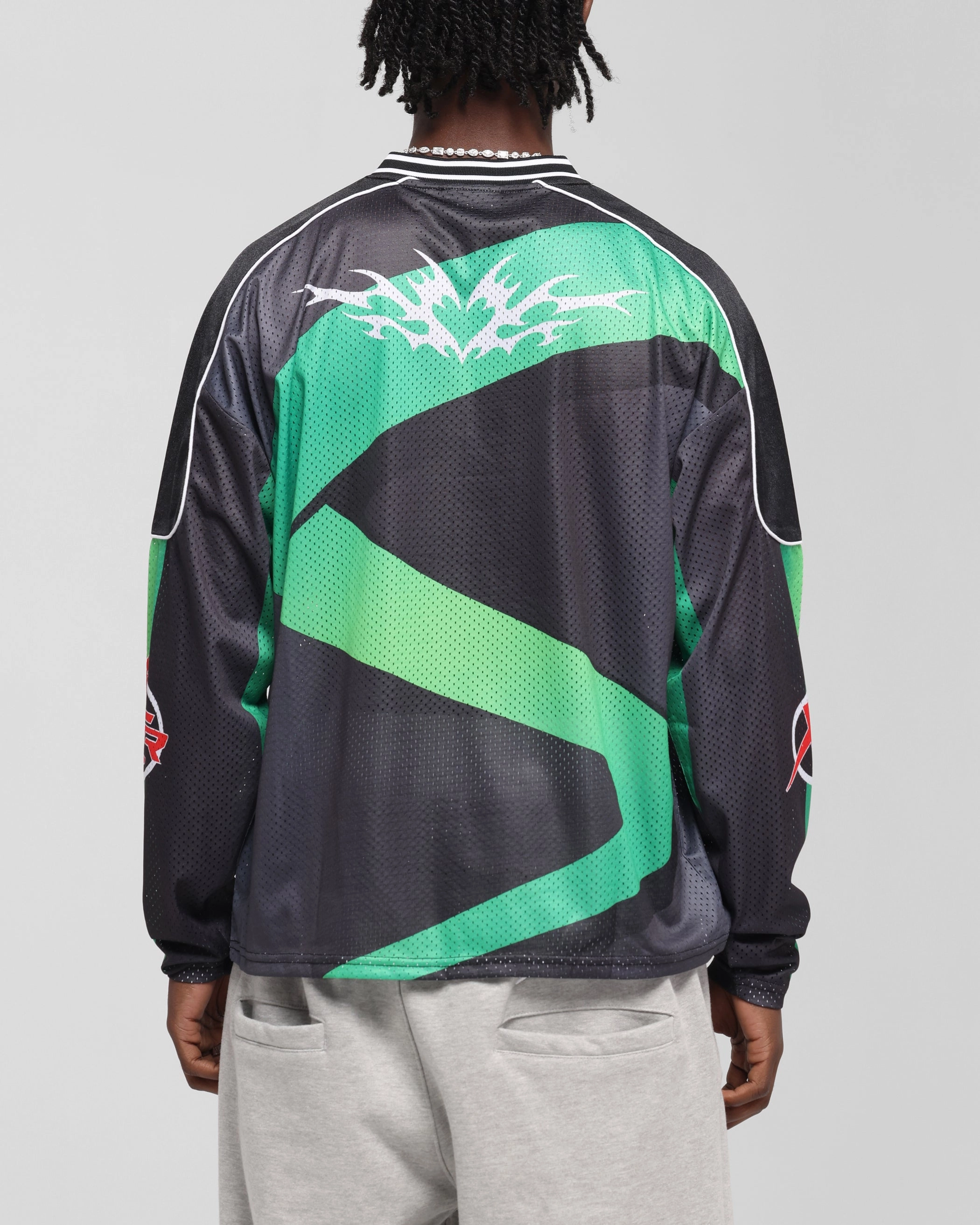 Loiter Cyber Hockey Jersey Black/Multi Smooth Lock Stitching Multi Zone Ventilation