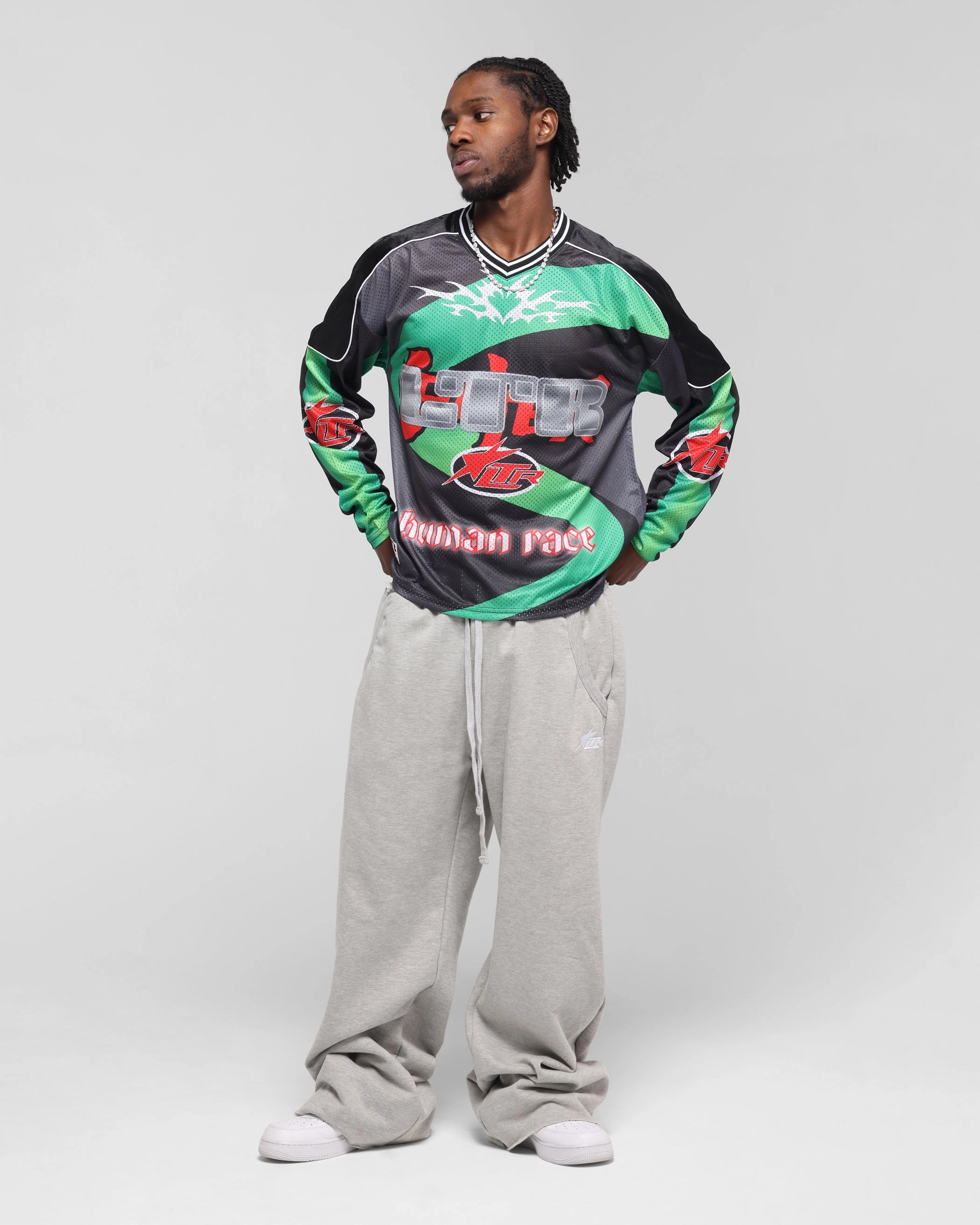Loiter Cyber Hockey Jersey Black/Multi Seamless Stitching Design