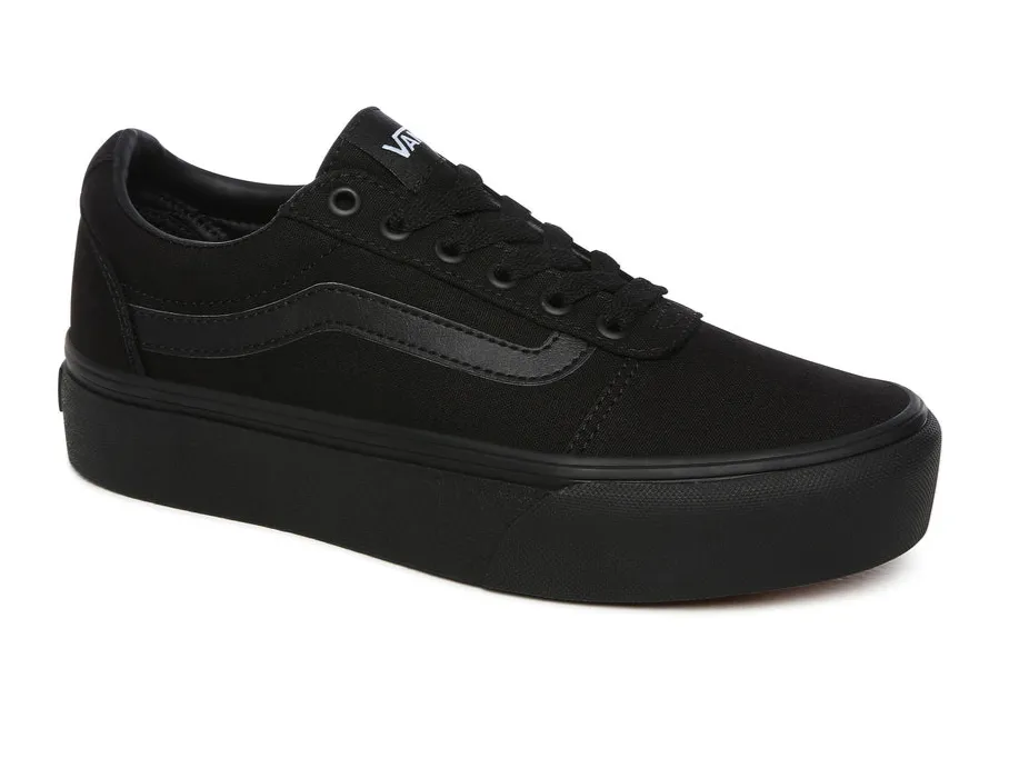Vans scarpa sneakers con zeppa da donna in canvas Ward VN0A3TLC1861 nero Trail grip
