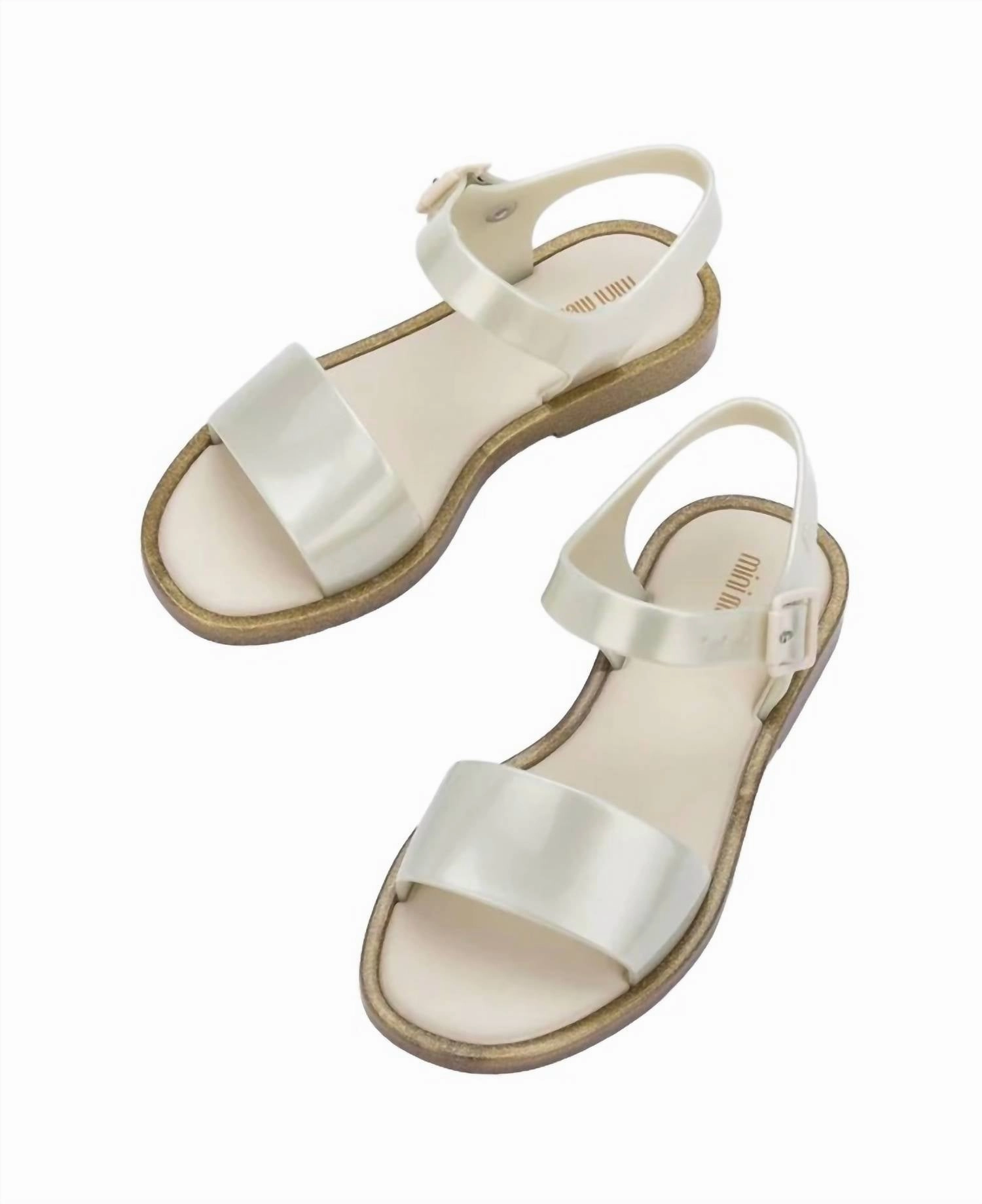 Zip Up Design All Outfits Girl's Mar Sandal In White Glitter