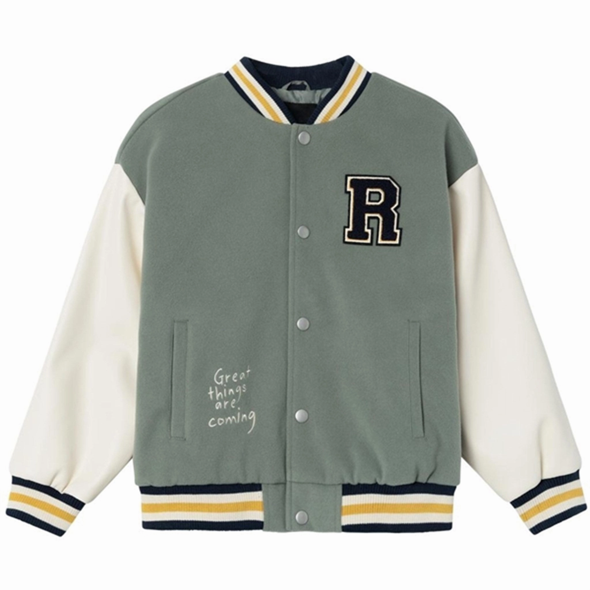 Name it Agave Green Momby Bomber Jacket Long Length DurableStitching