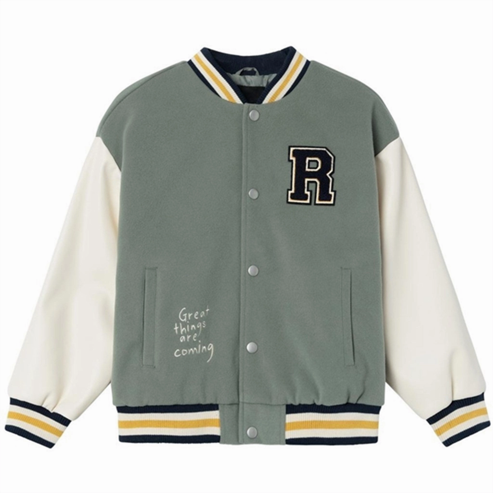 Name it Agave Green Momby Bomber Jacket Adaptive Tension Bands Ultra Soft Brushed Interior