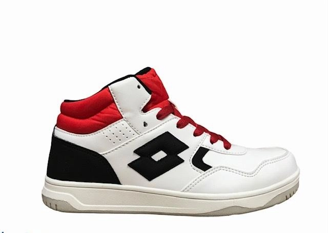 Lotto scarpa sneakers da bambino Tracer Mid T6746 bianco-nero natural leather shoe quality