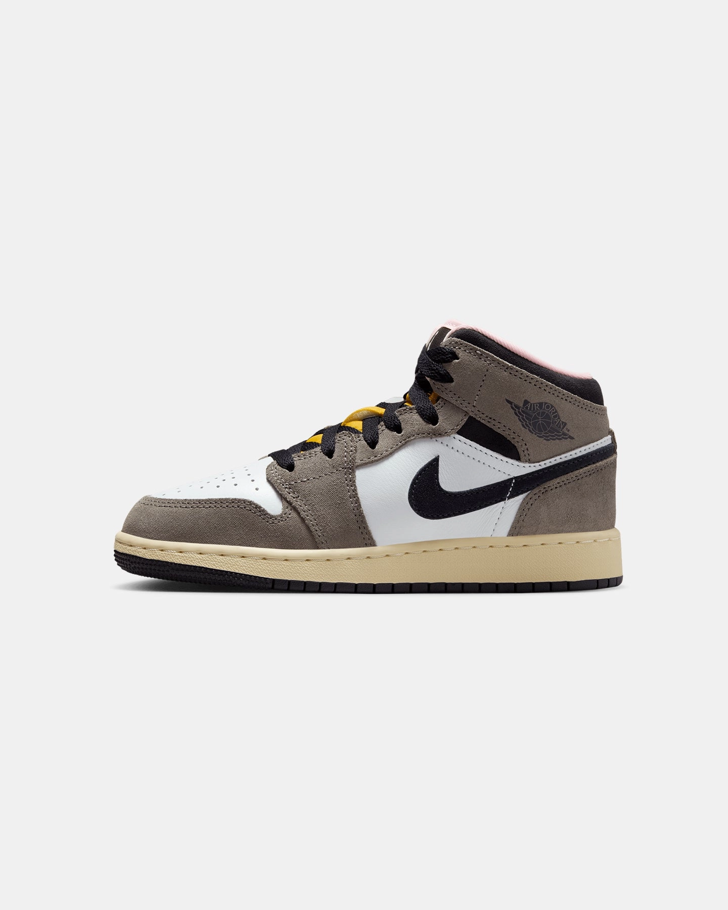 Bold Detail Move Free Jordan Kids' Air Jordan 1 Mid SE (GS) White/Grey