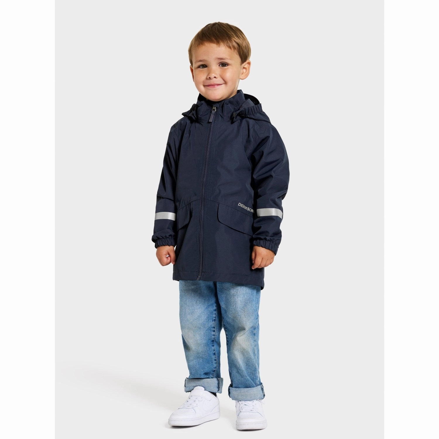Didriksons Navy Norma Kids Jacket Light Padding Snag Free Surface