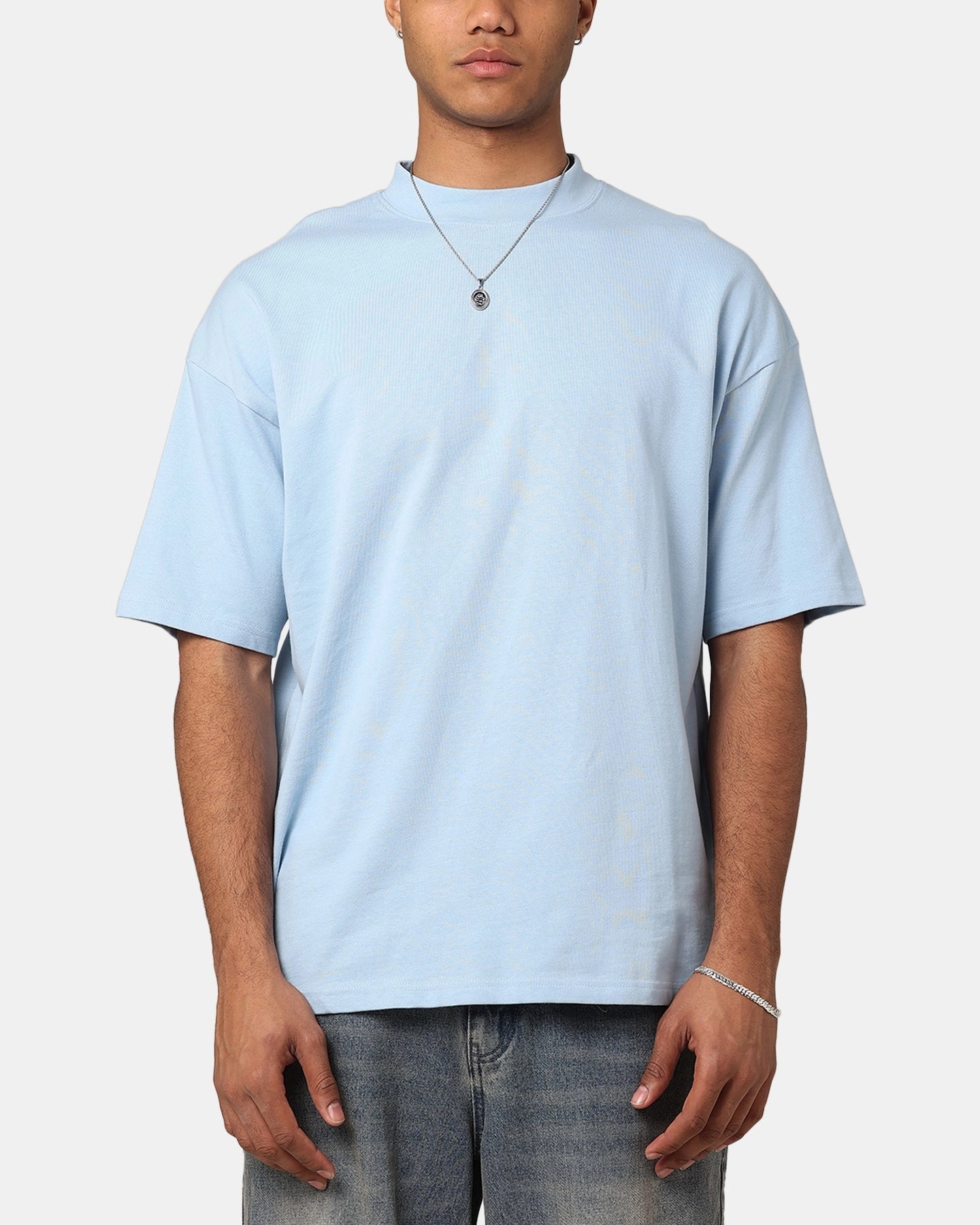 Culture Kings Oversized Blank T-Shirt Light Blue Easy Wear Option Animal Print