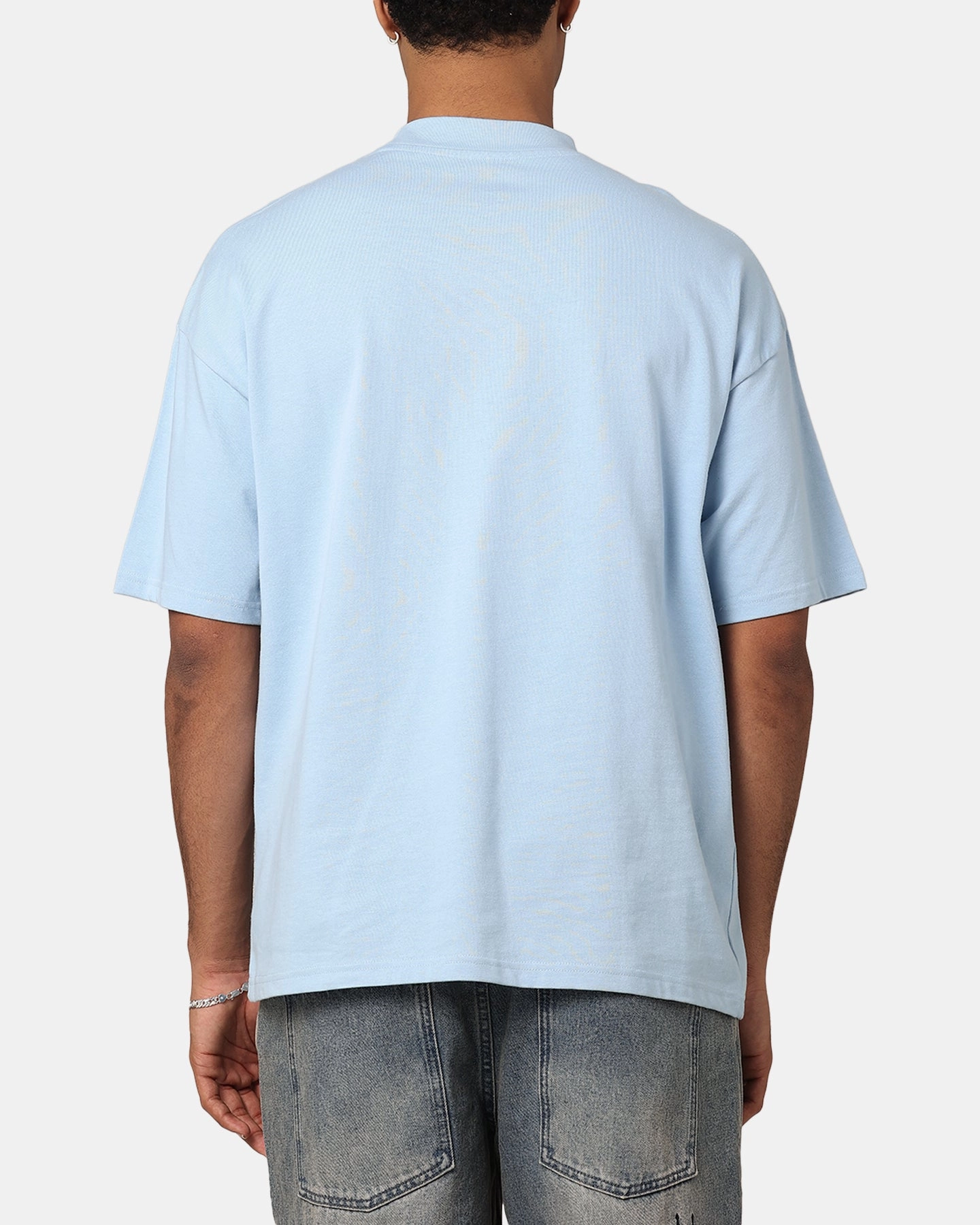 Versatile Design Comfort Wearable Culture Kings Oversized Blank T-Shirt Light Blue