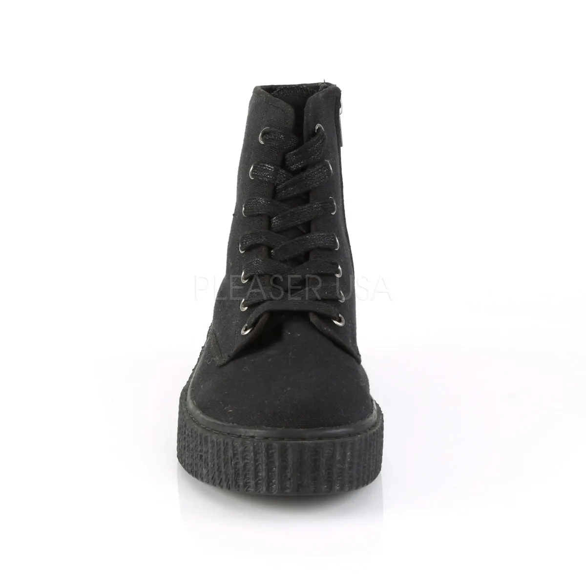 Unisex High Top Lace-up Creeper Sneaker with Side Zipper SNEEKER-201