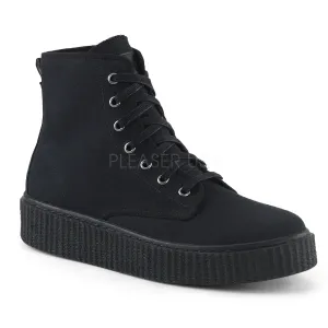 Unisex High Top Lace-up Creeper Sneaker with Side Zipper SNEEKER-201