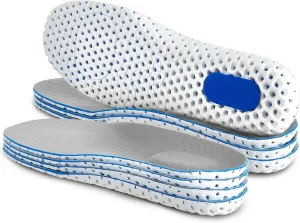 Unittype 4 Pairs Shoe Inserts for Women Memory Foam Insoles Shock Absorbing Breathable Replacement Insoles for Men Women Work Boots Running Sports Shoes Boots (Men Us 8-12,Grey)