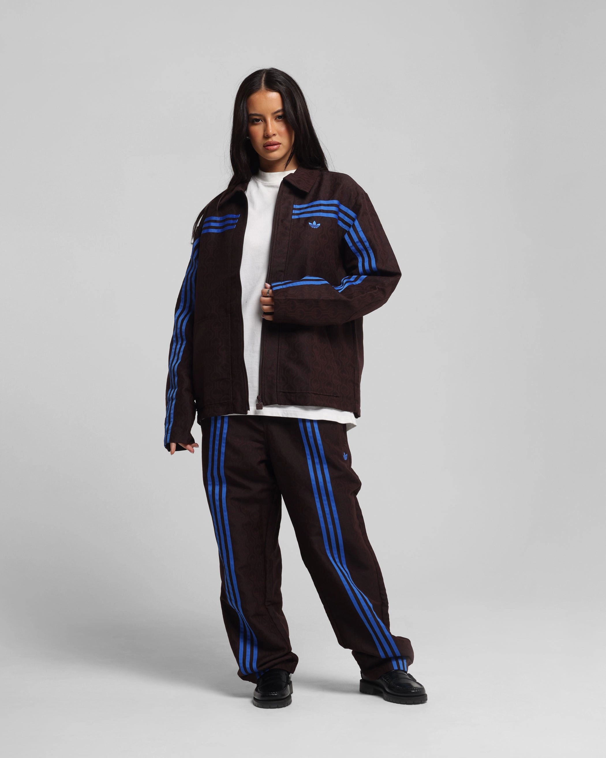 NoiseReducingFabric Adidas Originals 70's Club Trackpants Brown