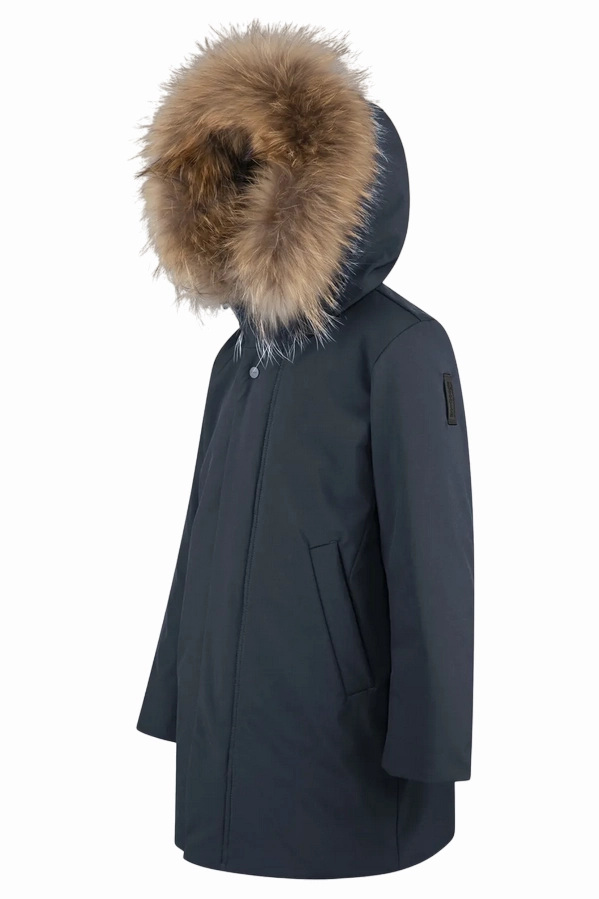 Pink Innovate Bomboogie giubbotto parka da bambino con cappuccio e pelliccia CK094VTAC3 297 blu