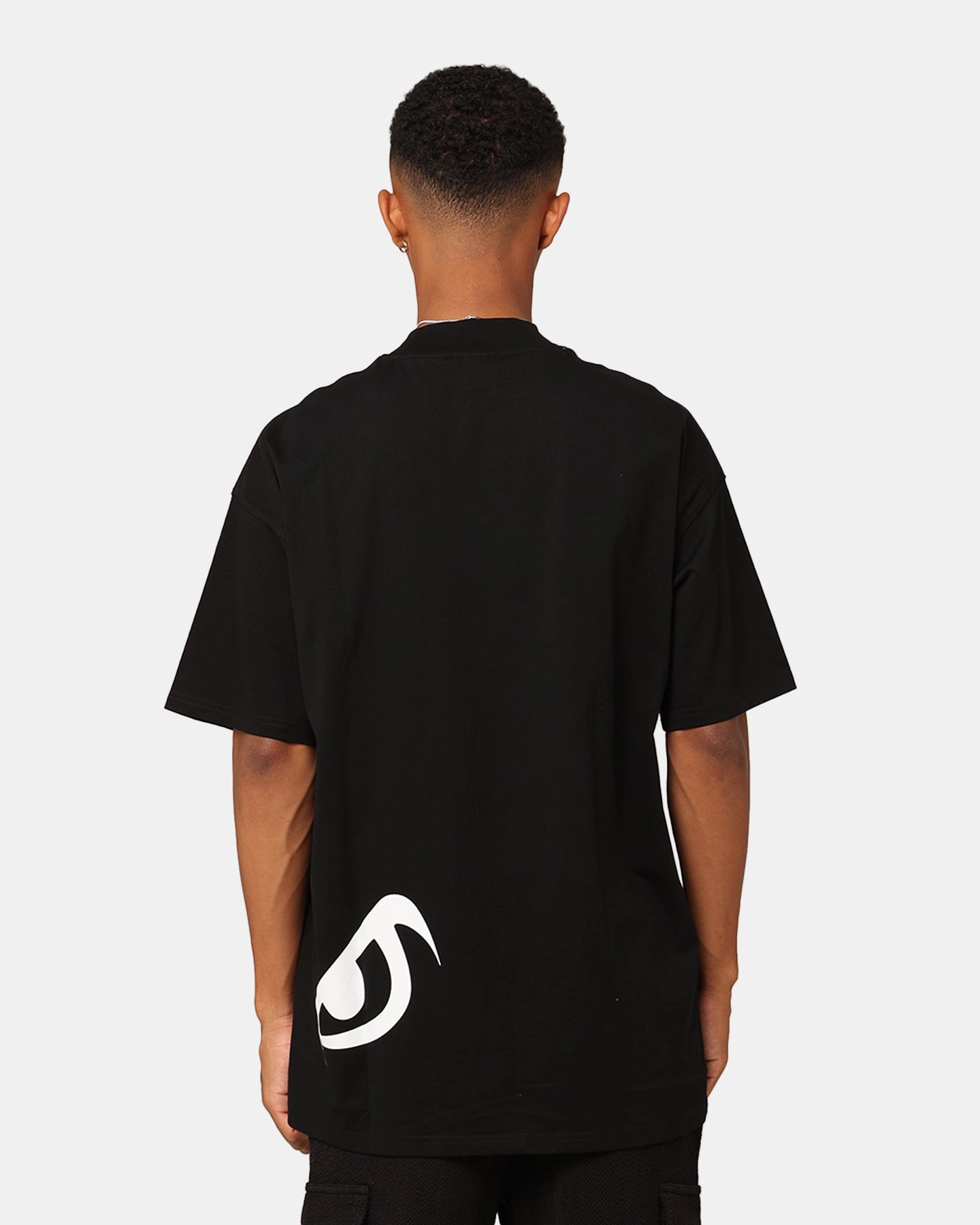 Casual Layering Carre Eyes Oversized T-Shirt Black