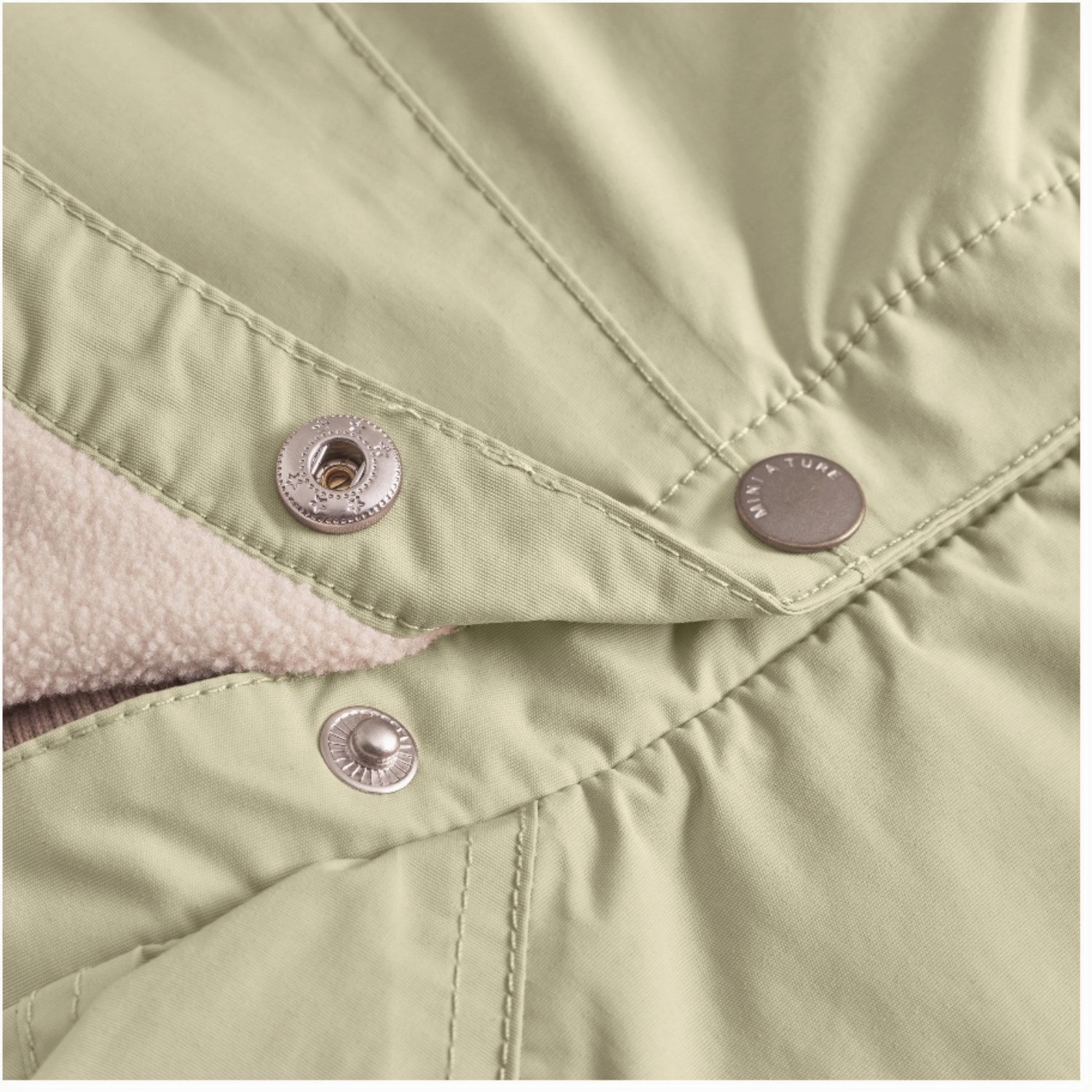 Mini A ture Elm Green Wai Fleece Lined Spring Jacket. GRS Mesh Ventilation Panels