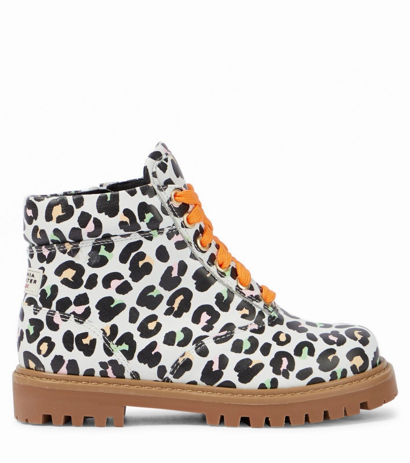 Sophia Webster Tia Combat Boots Girls Kids 13 Multi Leopard Print Leather KHD705 Daily Movement