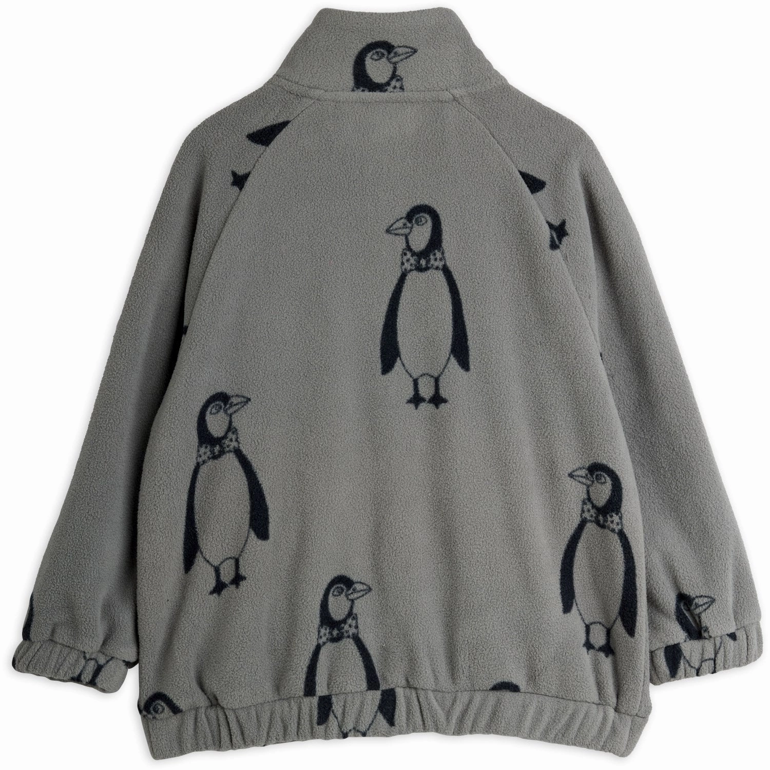 Mini Rodini Grey Penguin AOP Fleece Jacket UV Protective Layer