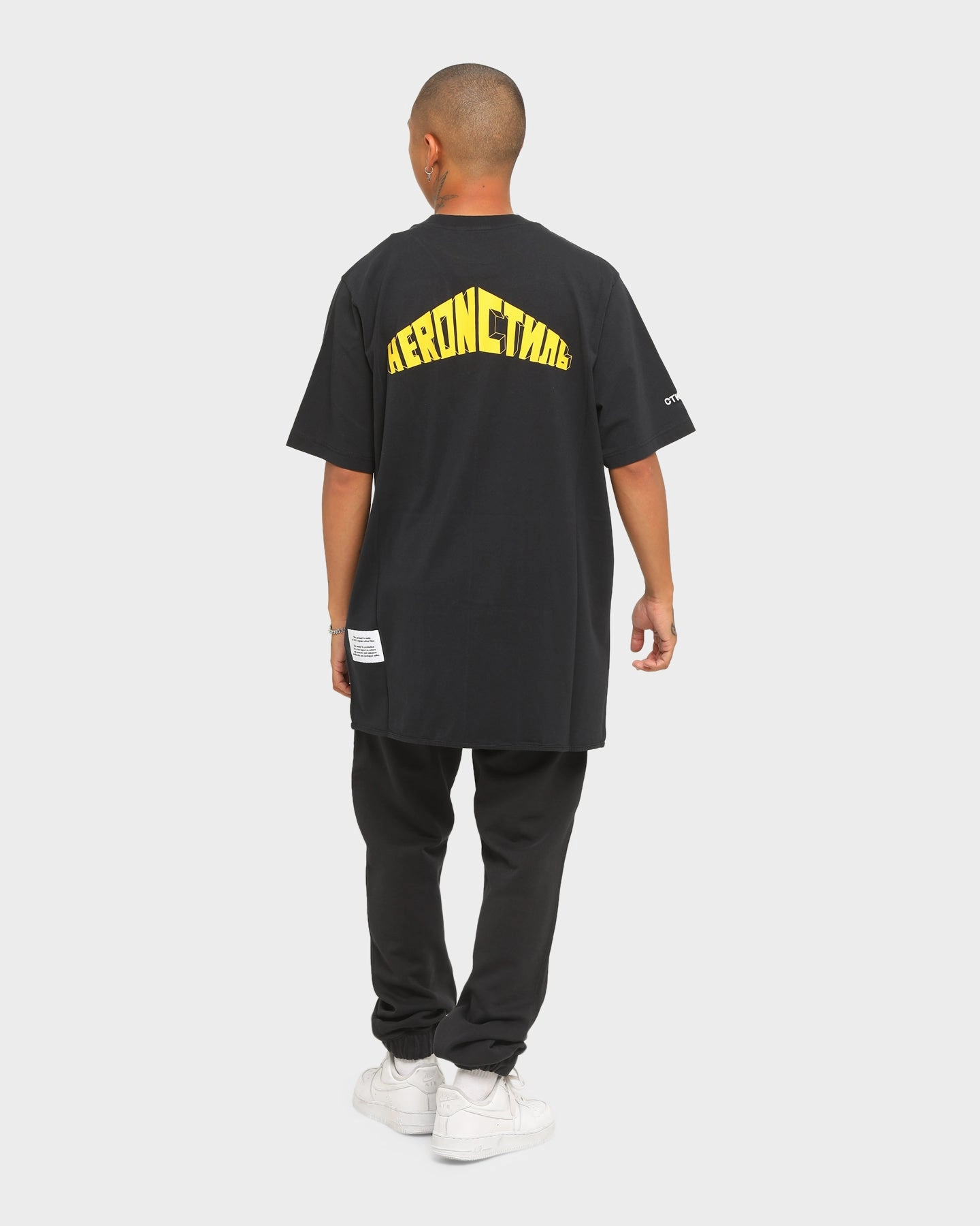Heron Preston Oversized Style Logo Short Sleeve T-Shirt Black Smooth Neckline Minimal Trend