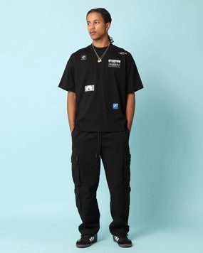 Carr?? Patchwork Oversized T-Shirt Black Micro Perforated Fabric Moisture Wicking Technology