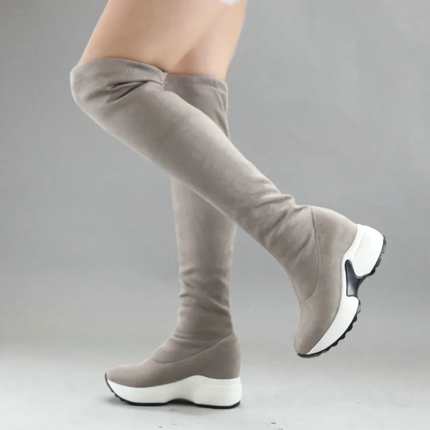 USS Shoes Yexy Women's Stretch Fabrics Over The Knee Boots