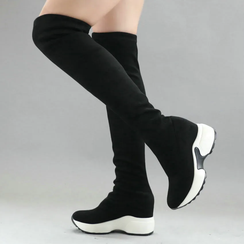 USS Shoes Yexy Women's Stretch Fabrics Over The Knee Boots