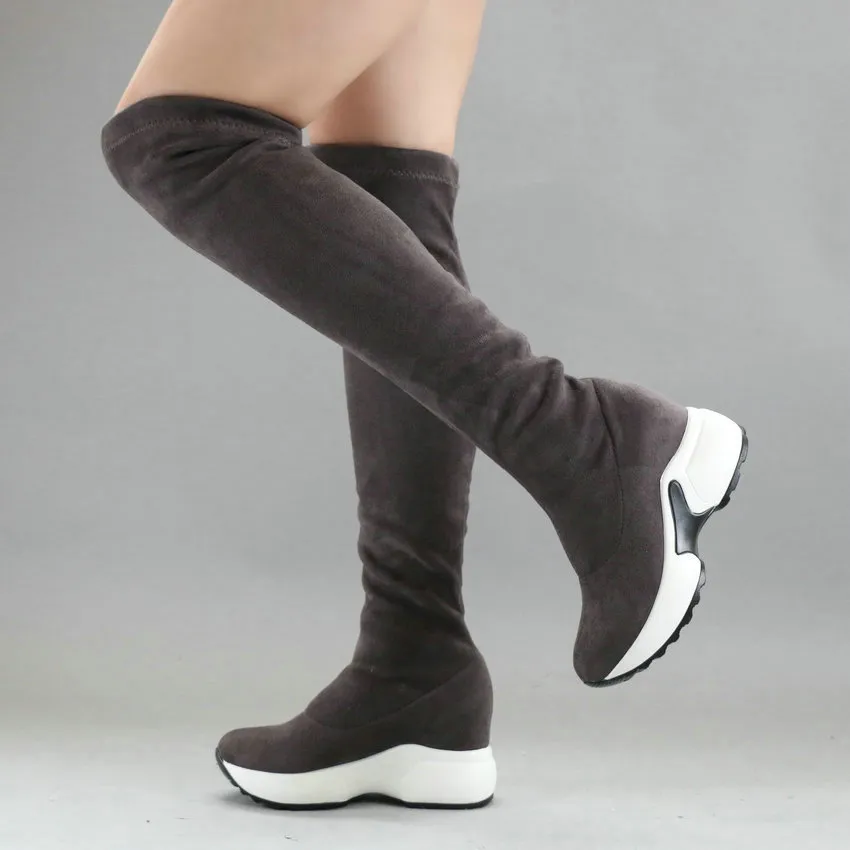 USS Shoes Yexy Women's Stretch Fabrics Over The Knee Boots
