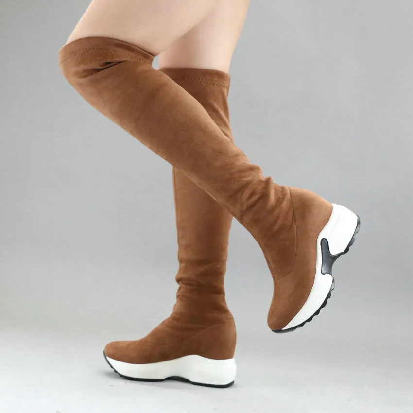 USS Shoes Yexy Women's Stretch Fabrics Over The Knee Boots