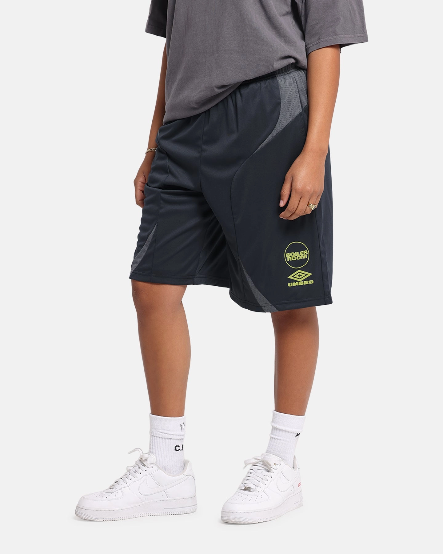 Bootcut shape Boiler Room X Umbro Football Shorts Black