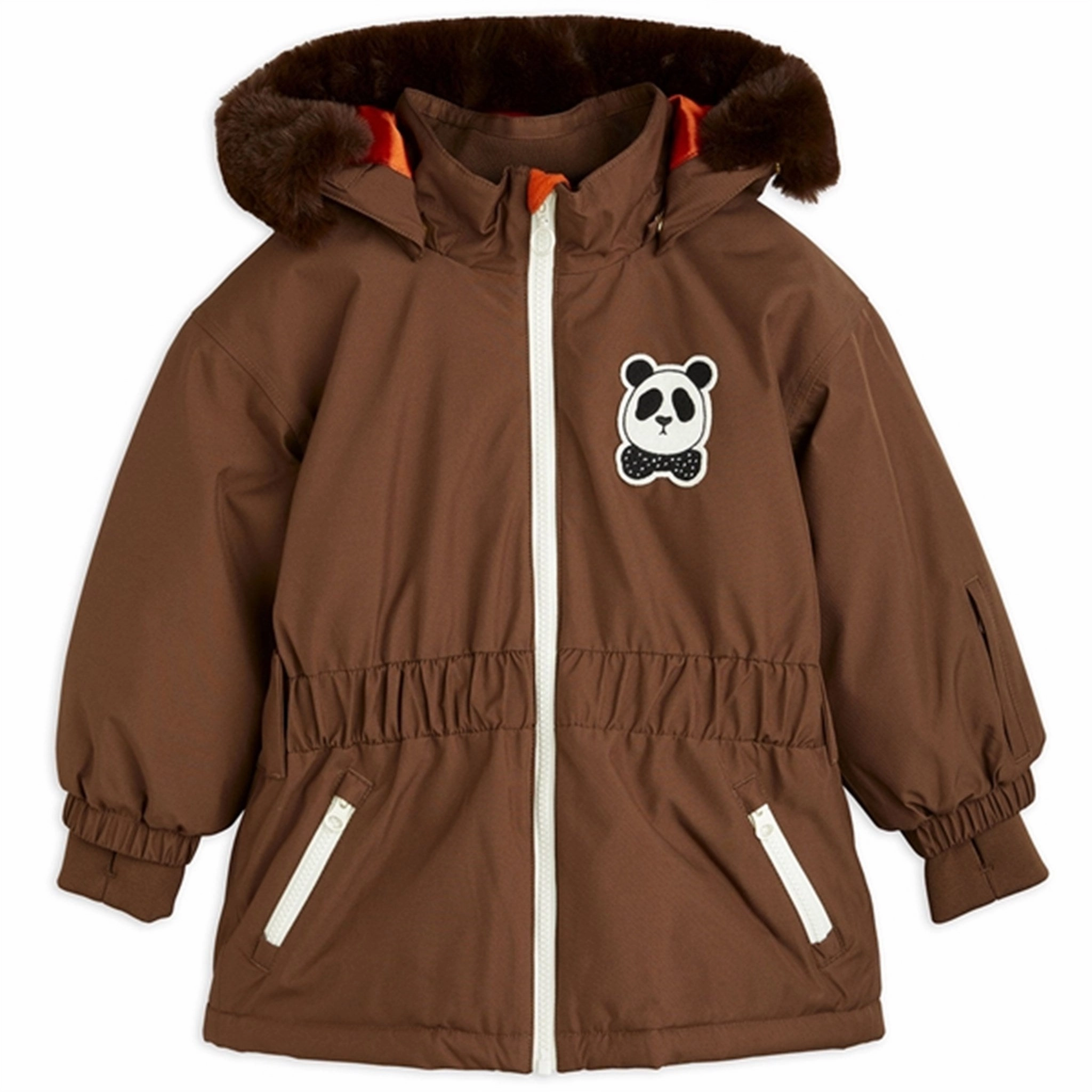 Mini Rodini Panda Soft Ski Jacket Brown Stain Resistant Adjustable Cuff Design