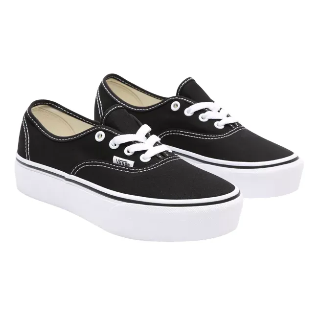 Vans Authentic Platform Donna Tela VN0A3AV8BLK | Sneakers nera sportsmanship Footbed contour