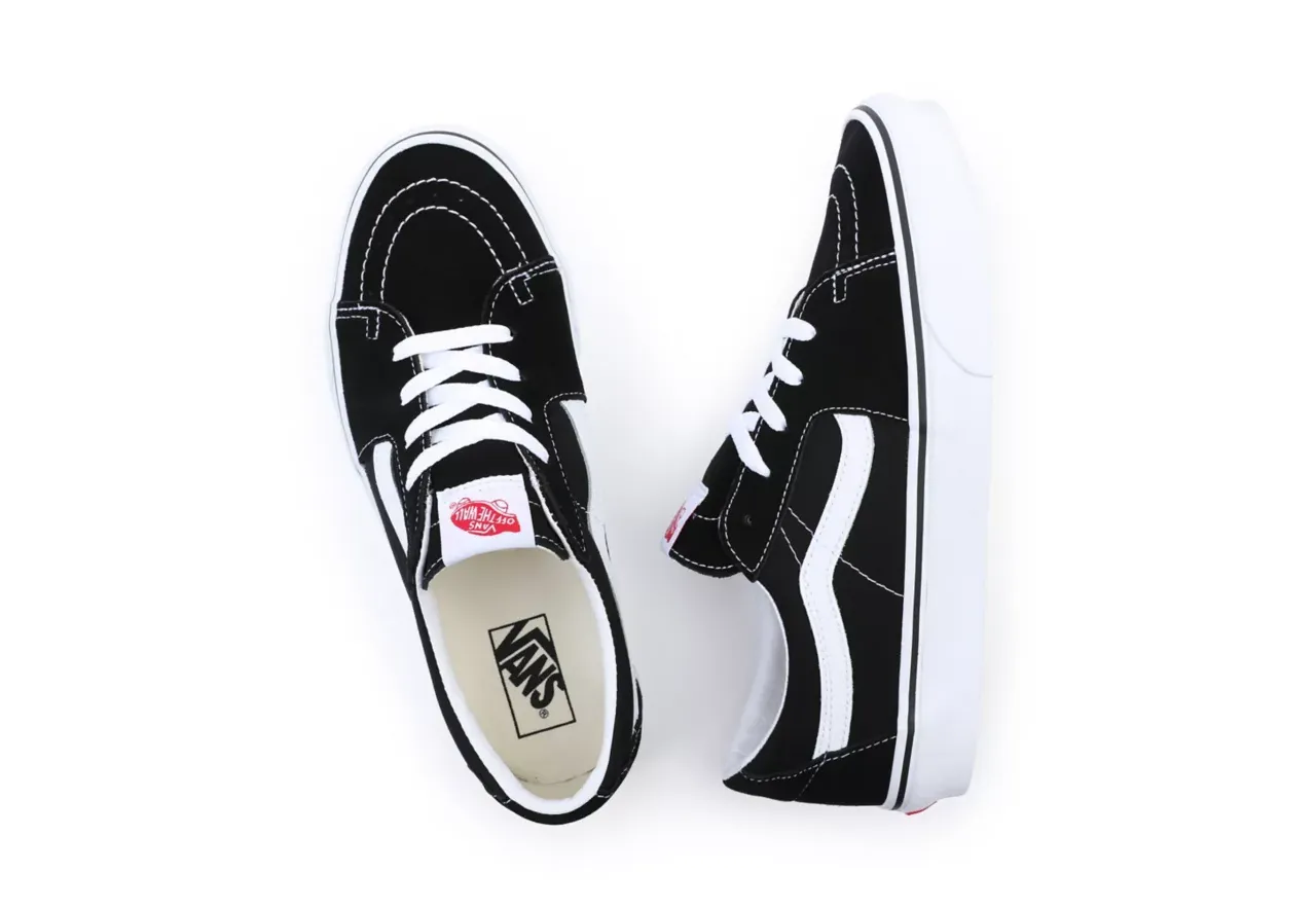 Vans scarpa sneakers bassa unisex Sk8-Low VN0A4UUK6BT1 nero-bianco heel - strike shoe response Asymmetric Heel Collar