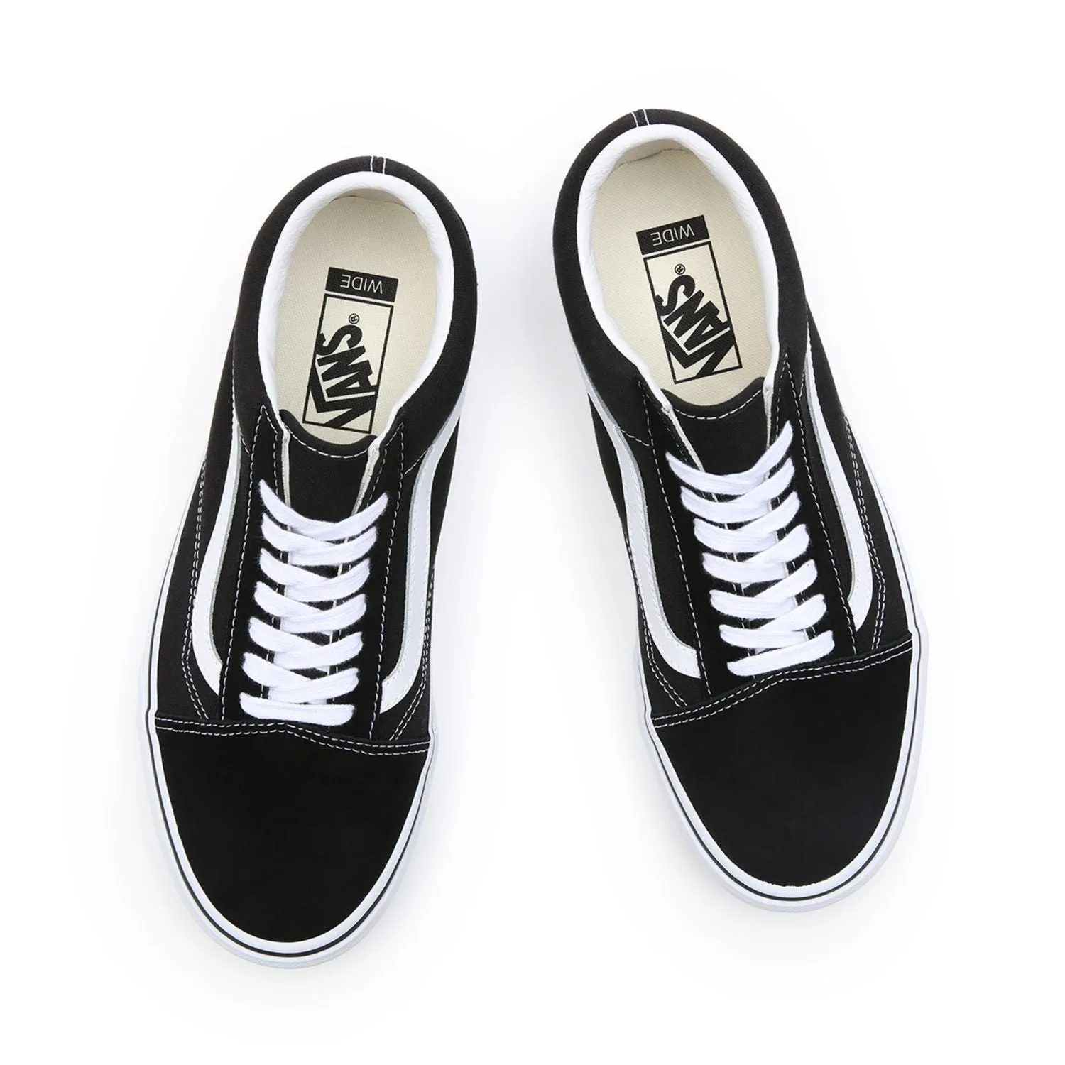 foldable Vans scarpa sneakers da adulto con pianta larga Old Skool Wide VN0000T8BMX nero-bianco