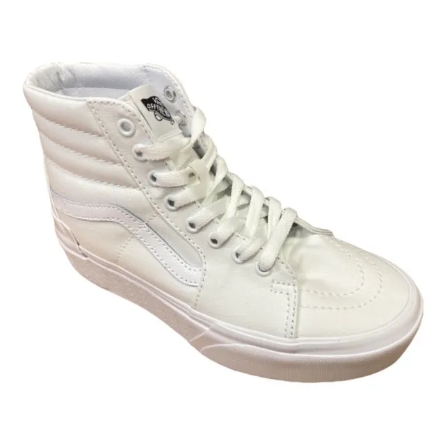 Rolling Gait Engineered Vans scarpa sneakers da donna con zeppa in tela Sk8-Hi Stacked canvas VN0A4BTWL5R1 bianco