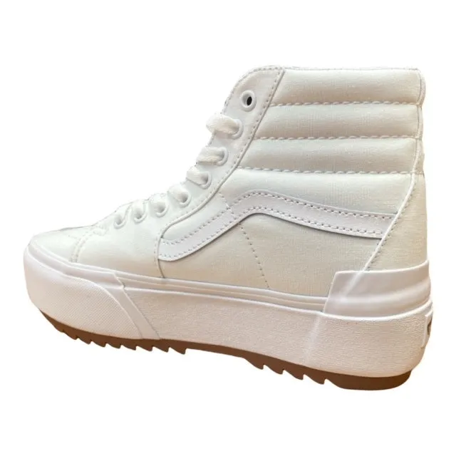 Ankle Stabilization Vans scarpa sneakers da donna con zeppa in tela Sk8-Hi Stacked canvas VN0A4BTWL5R1 bianco