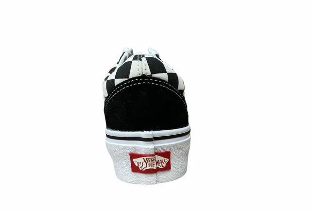 cool - down triple - jump shoes Vans scarpa sneakers da donna con zeppa Old Skool Platform VN0A3B3UHRK1 quadri nero bianco