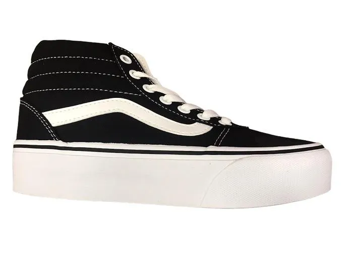Vans scarpa sneakers da donna con zeppa Ward Hi in tela VN0A4BUC1WX1 nero bianco Reactive Propulsion Plate running socks