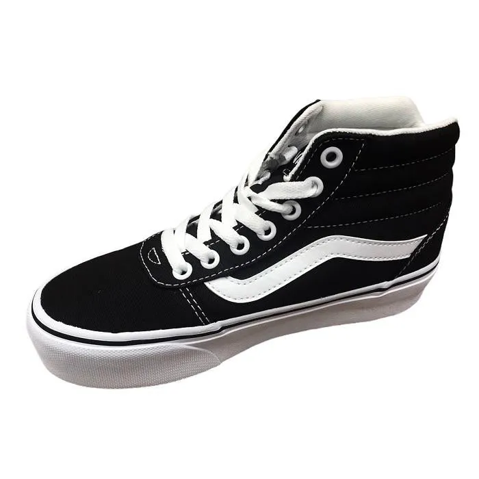 Wide Toe Box Design Engineered Mesh Fabric Vans scarpa sneakers da donna con zeppa Ward Hi in tela VN0A4BUC1WX1 nero bianco