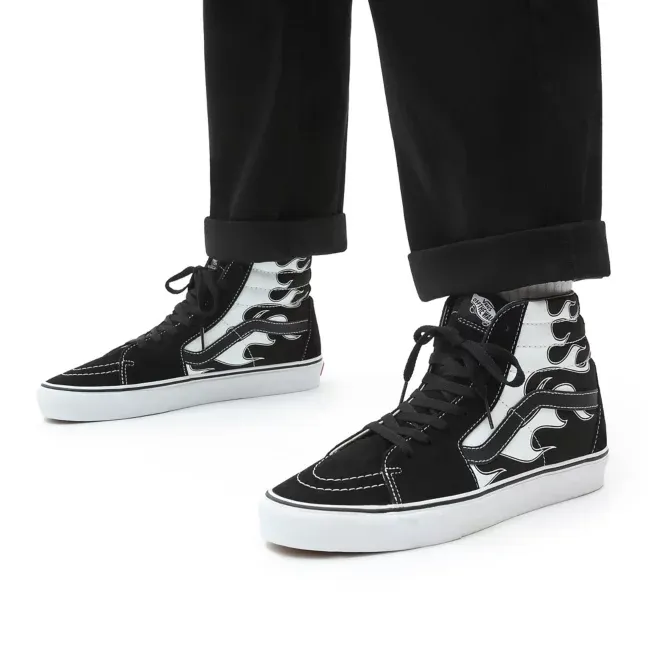 Cushion Response Vans scarpa sneakers da uomo Sk8-Hi Flame VN0A32QGK681 nero-bianco