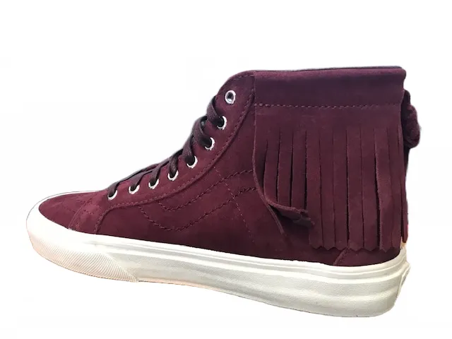 SleekDesign Vans SK8-Hi Moc Suede sacrpa sneakers alta in camoscio con le frange VN000315JU1 rort royale-blanc
