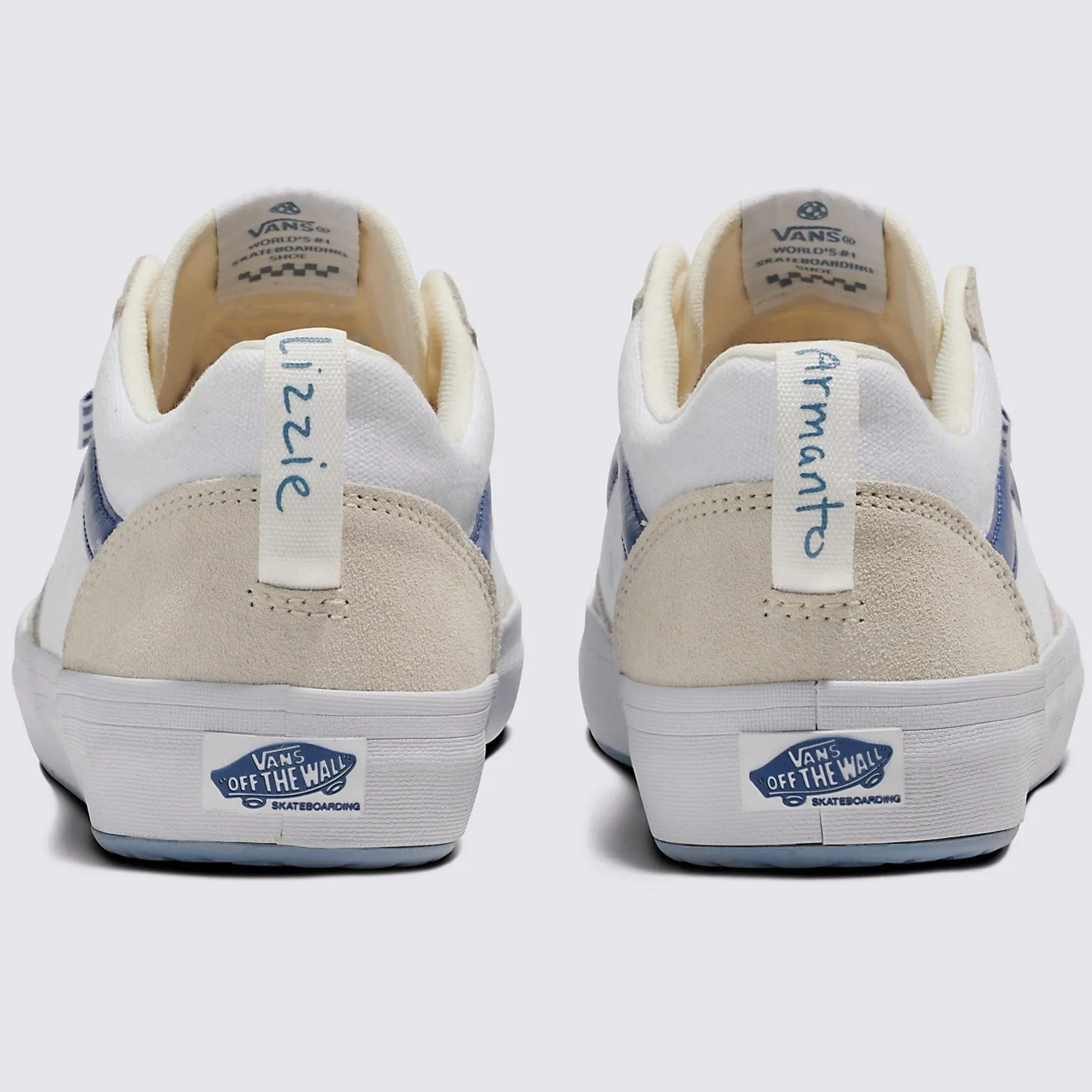 Vans Skate Lizzie Low Skateboard Shoe - White/Light Blue
