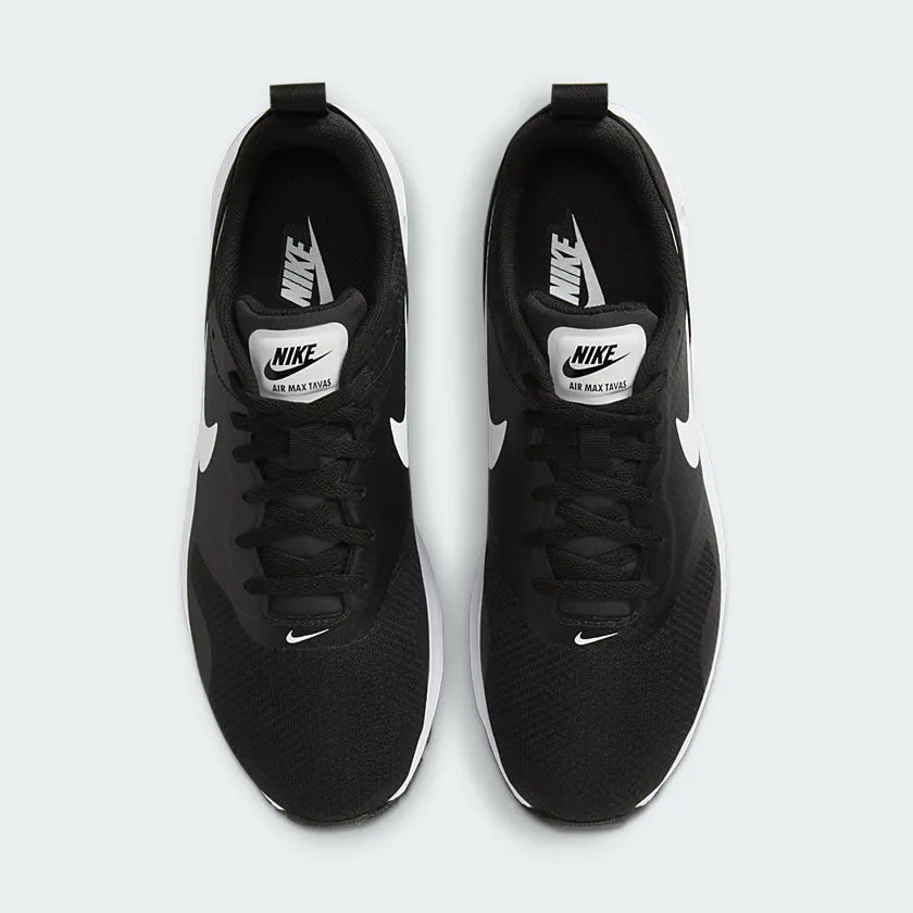 Nike Air Max Tavas Men's Black Fitness Shoes 705149 009 padded - collar shoes Torsional Stability