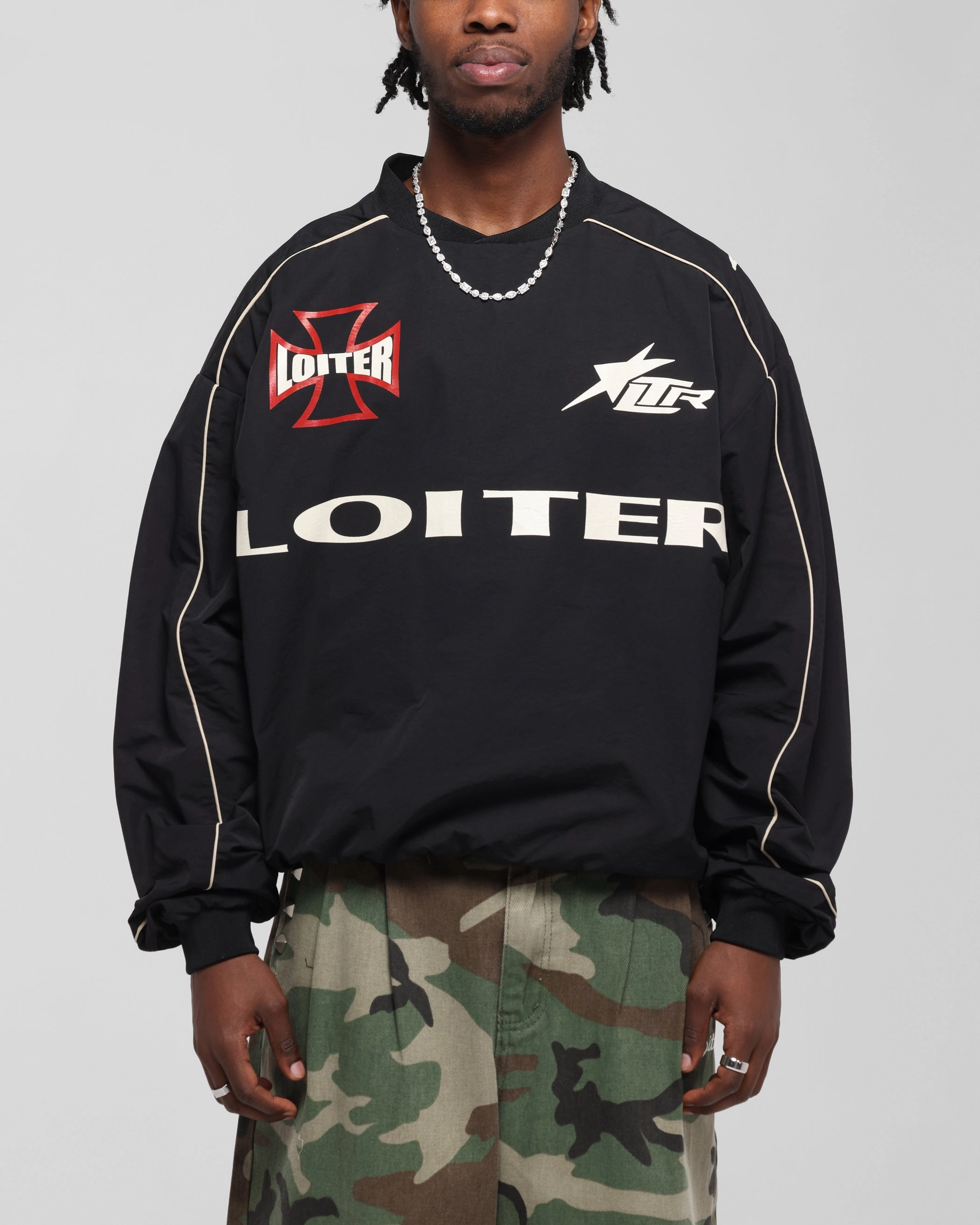 Quick Adapt Fibers Loiter Racer Nylon Jersey Crewneck Black
