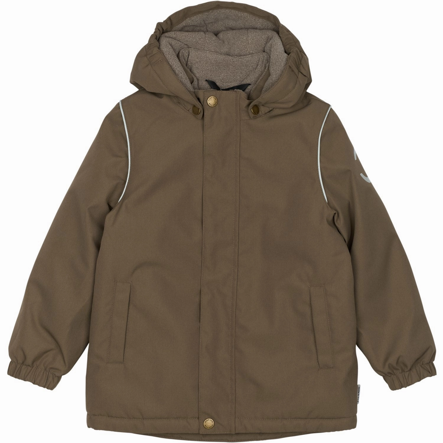 Mikk-Line Chocolate Chip Winter Jacket Solid Long Sleeve Go To Layer