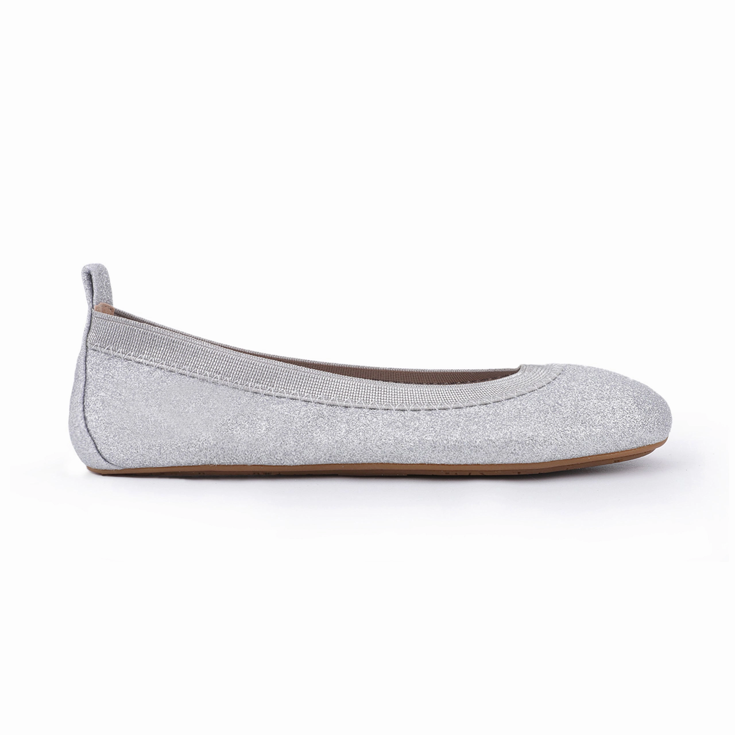 Miss Samara Ballet Flat in Silver Glitter - Kids Smooth Lining