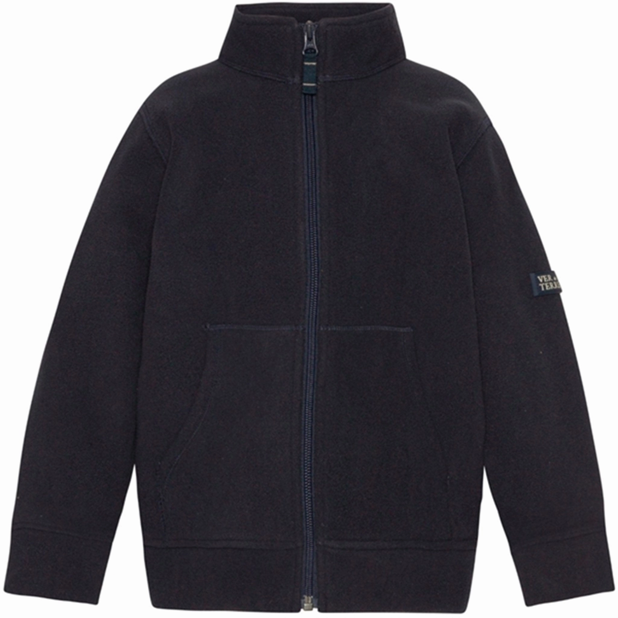 Ver de Terre Doubleface Fleece Jakke Navy/Mocca Auxiliary Attachment Points Frictionless Inner Layer