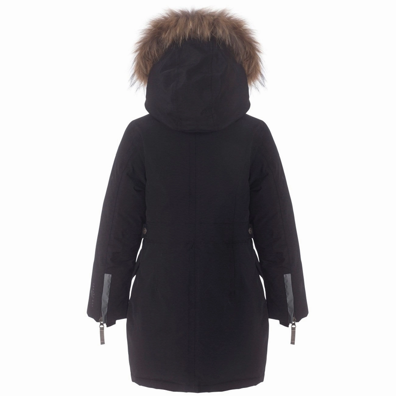 Ver de Terre Eskimo Girls Dunjakke m. Pels Black Durable Color Retention Lightweight Polyester Blend