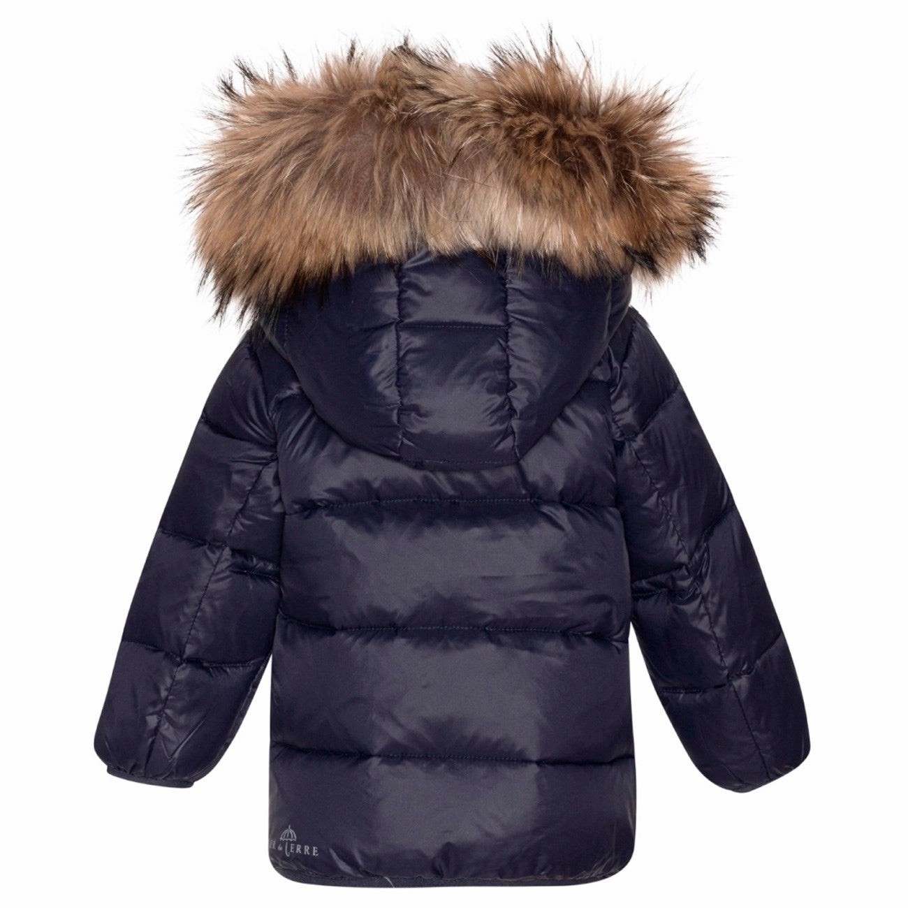 Ver de Terre Featherlight Baby Dunjakke m. Pels Navy Airy Cloth
