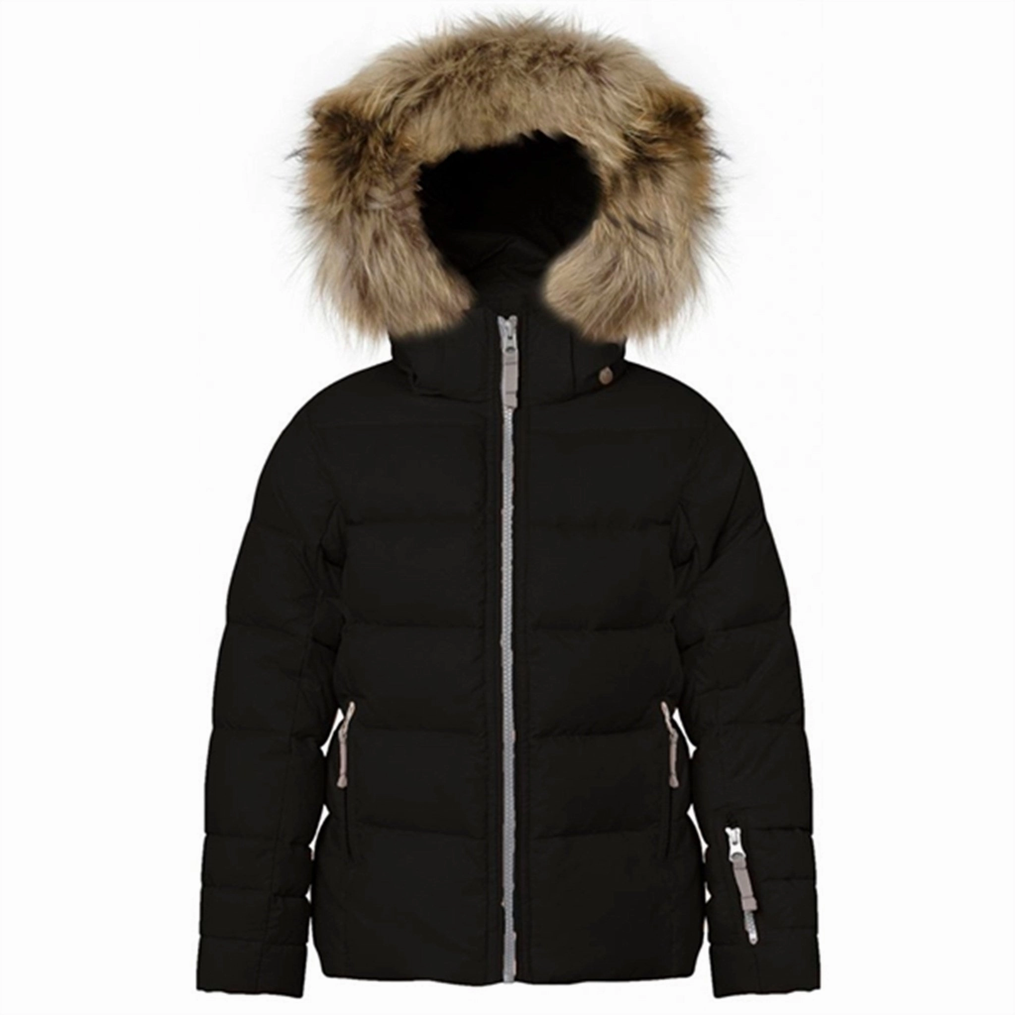 Modern Street Ergonomic Drape Ver de Terre Featherlight Girls Jakke m. Pels Black