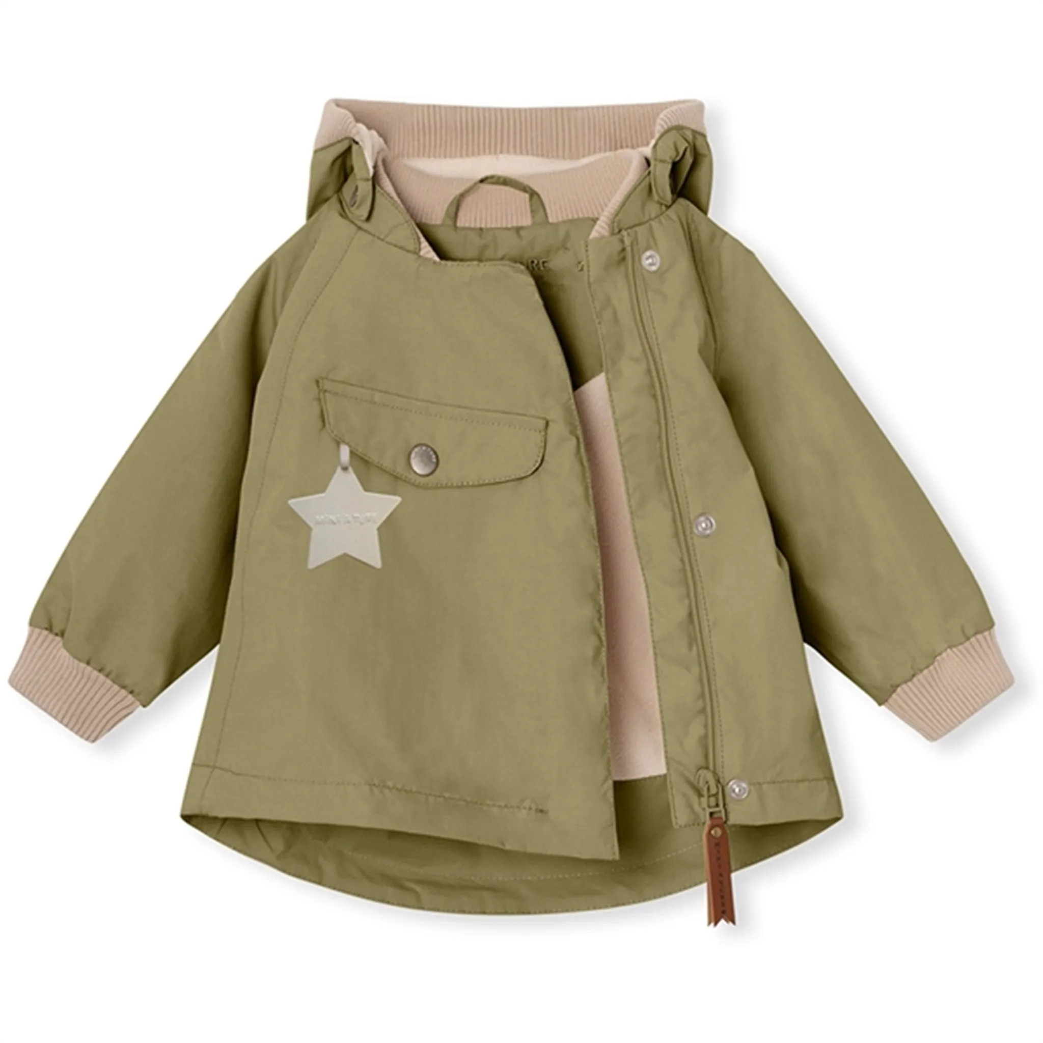 Durable Color Retention MINI A TURE WAI Spring Jacket w/Fleece Lining Aloe Green