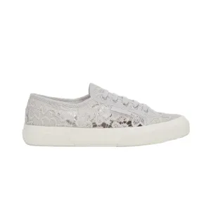 Superga scarpa sneakers da donna in Macrame 2750 S81219W A0B grigio argento Responsive Support
